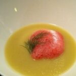 Healthy recipe: Fennel cream with beet air and fresh dill