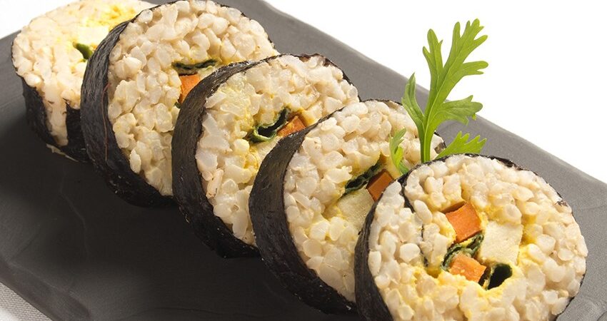 sushi rolls with vegetables and tofu