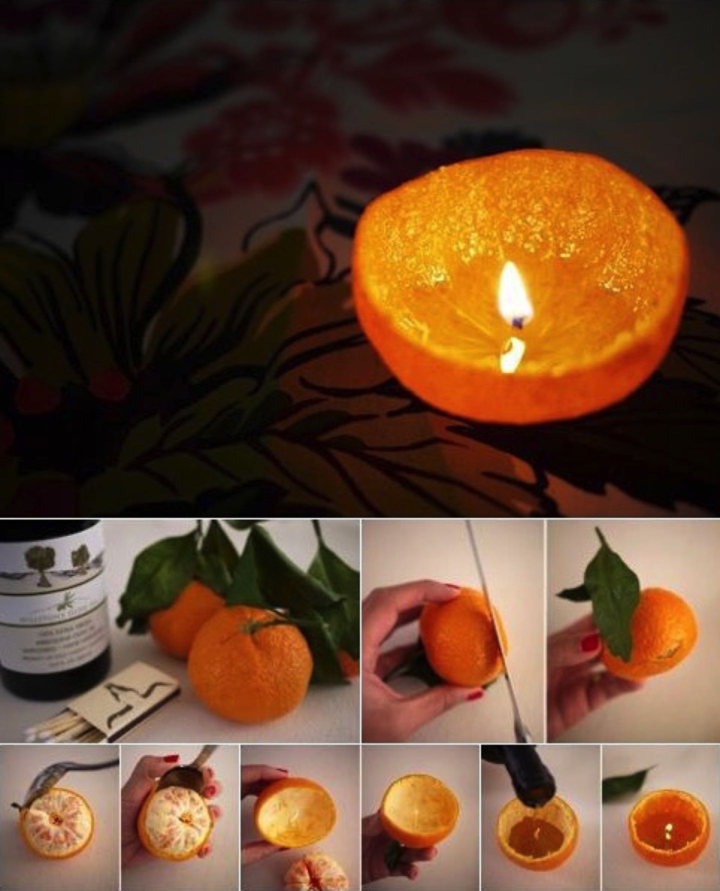 Candle with tangerine peel and olive oil